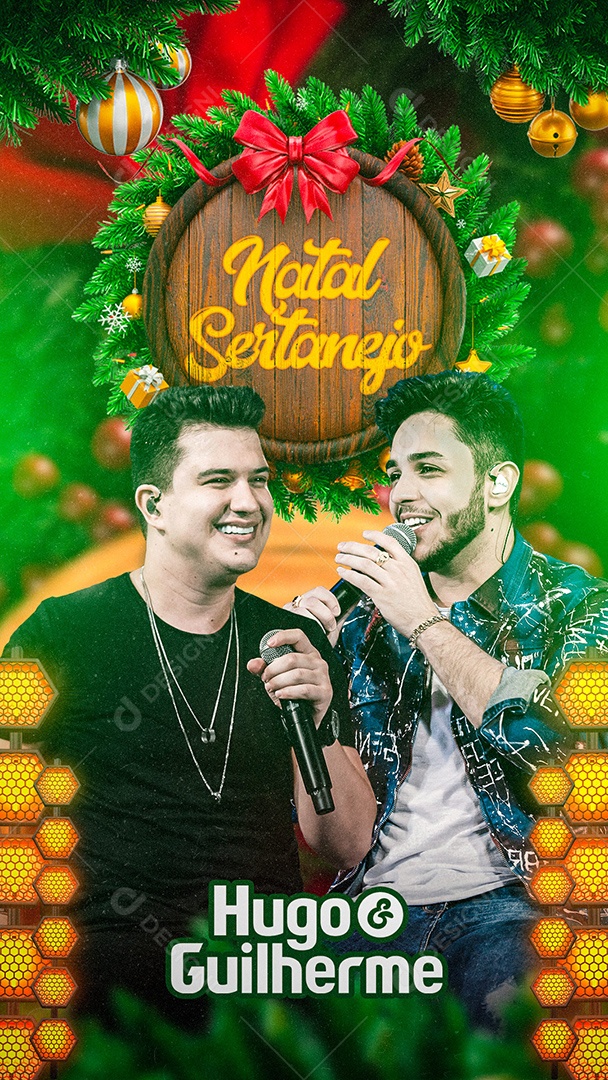 Flyer Natal Sertanejo Hugo e Guilherme Story Social Media PSD Editável