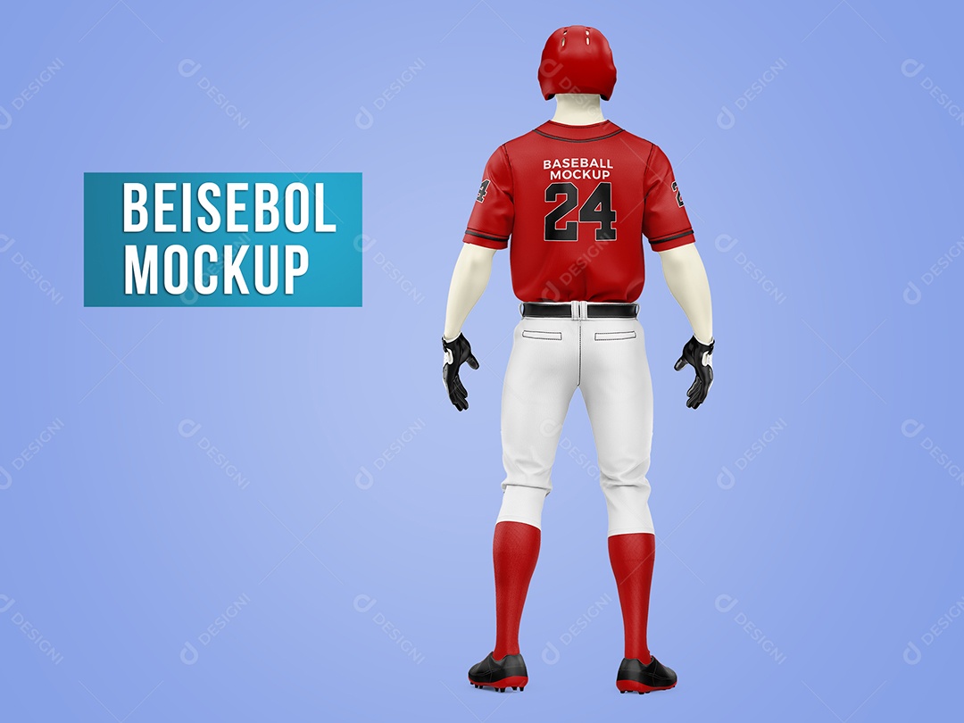 Jogador de Baisebol Mockup Costas PSD