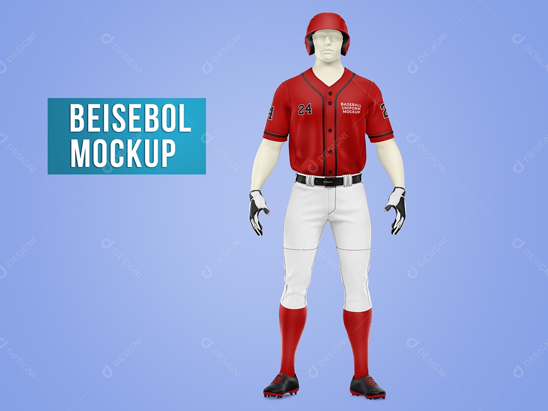 Jogador de Baisebol Mockup Frente PSD