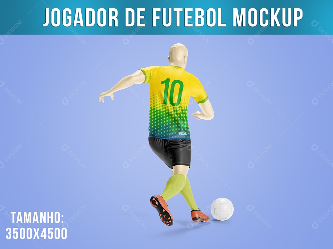 Jogador Futebol Mockup Correndo Costas PSD