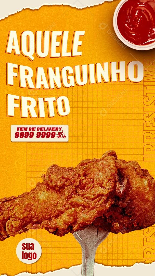 Story Aquele Franguinho Frito Social Media PSD Editável