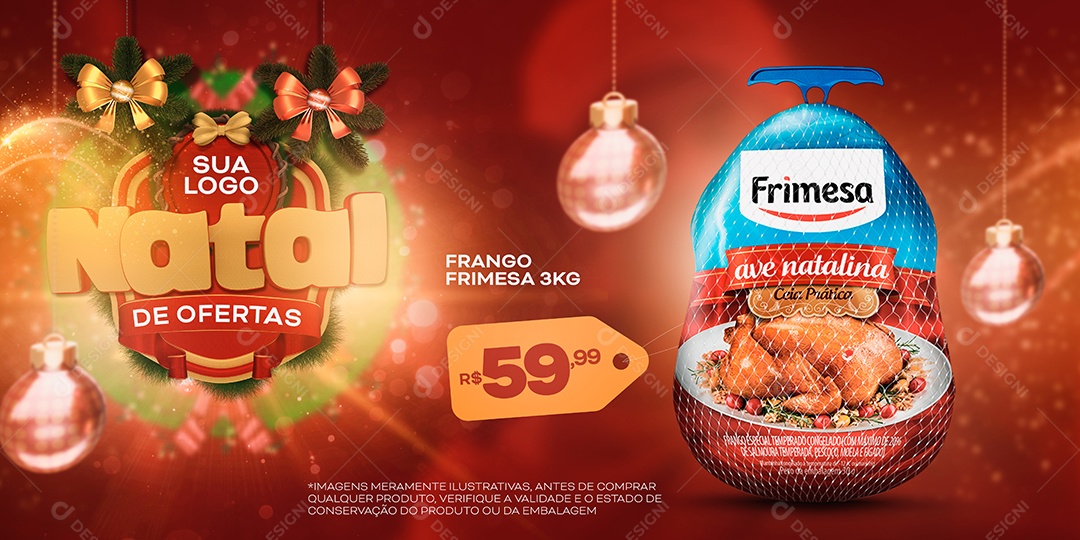 Banner Natal de Ofertas Venha Conferir Social Media PSD Editável