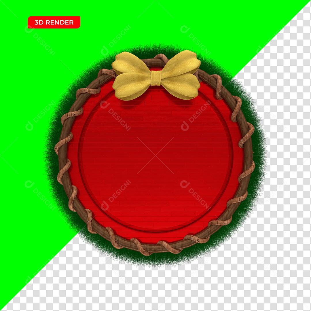 Decoração Natalina Elemento 3D Para Composição PSD