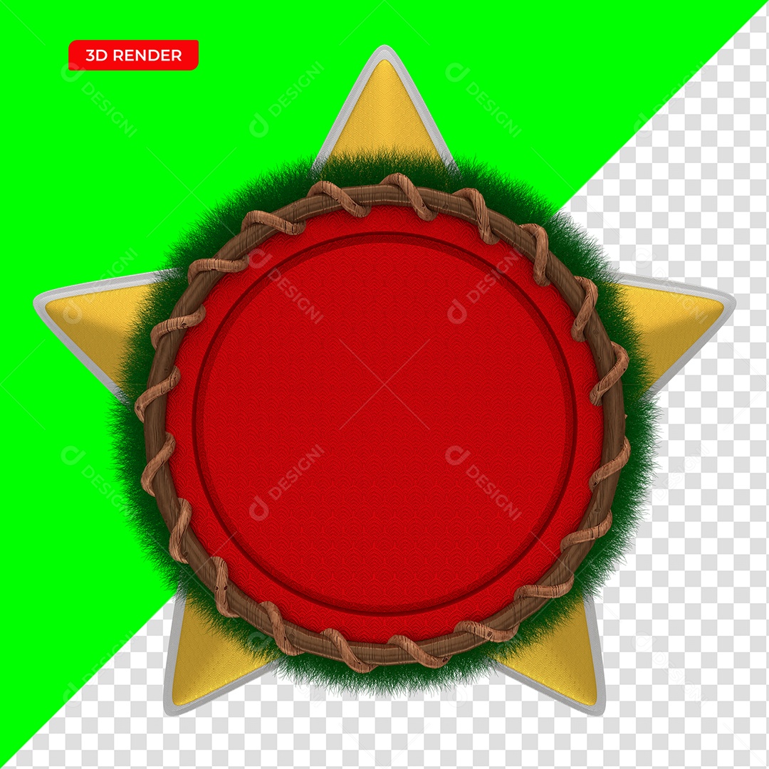 Decoração Natalina Elemento 3D Para Composição PSD