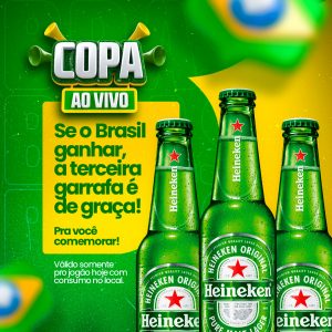 Copa Ao Vivo Se o Brasil Ganhar a Terceira Garrafa é de Graça Social Media PSD Editável