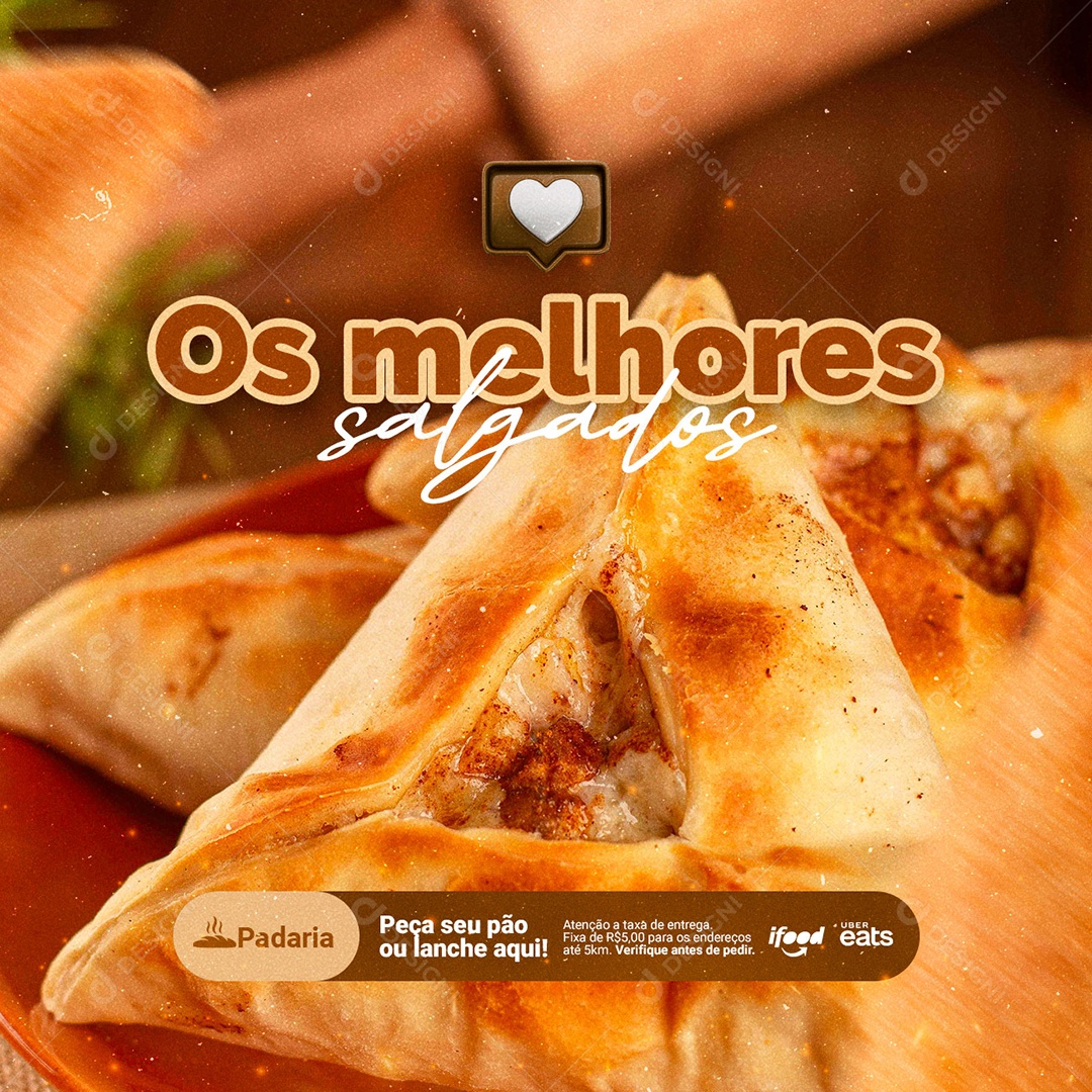 Os Melhores Salgados Padaria Social Media PSD Editável