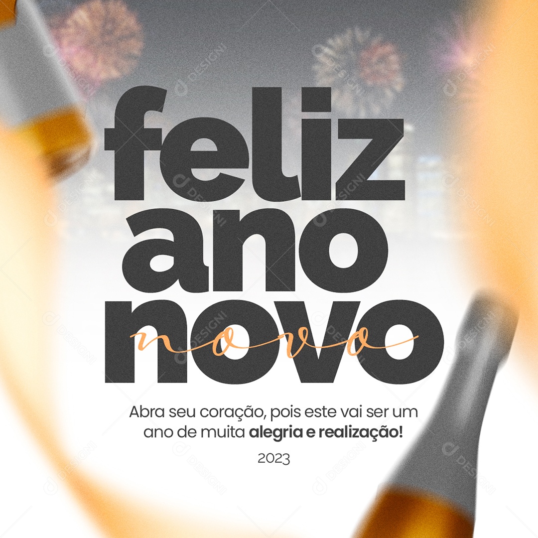 Este vai Ser um Ano de Muita Alegria e Realização Feliz Ano Novo Social Media PSD Editável