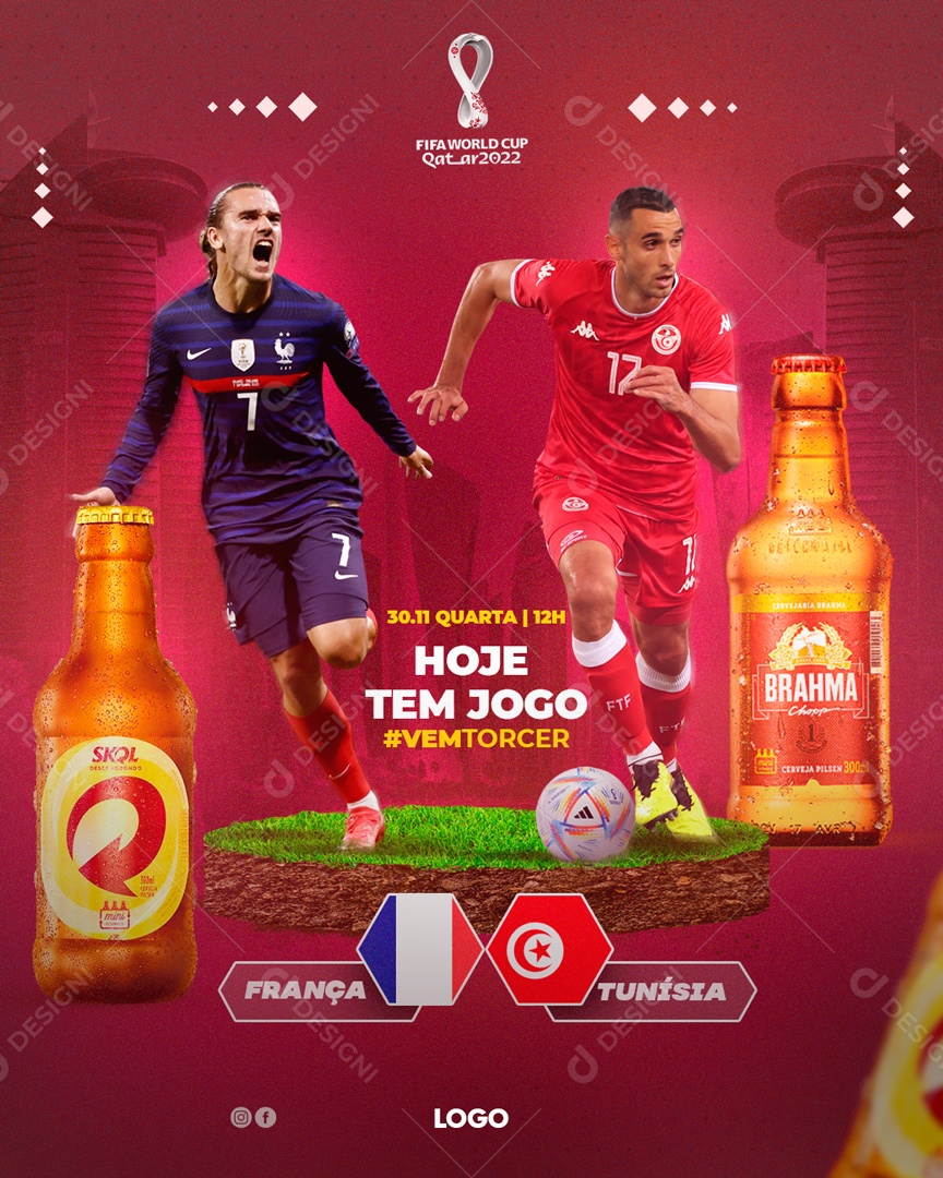 Cervejaria Hoje Tem Jogo Copa do Mundo Social Media PSD Editável