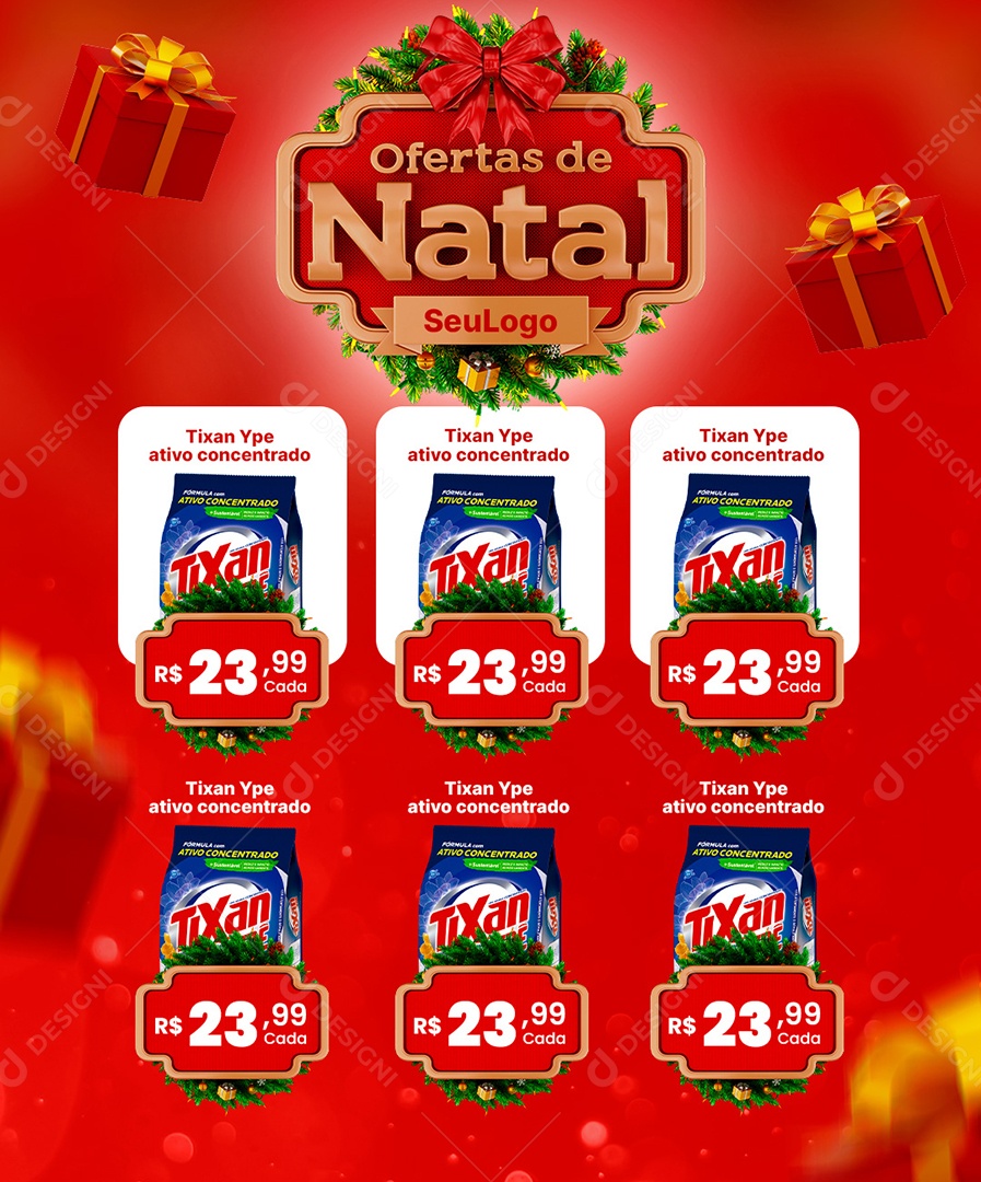 Encarte de Supermercado Limpeza Ofertas de Natal Social Media PSD Editável