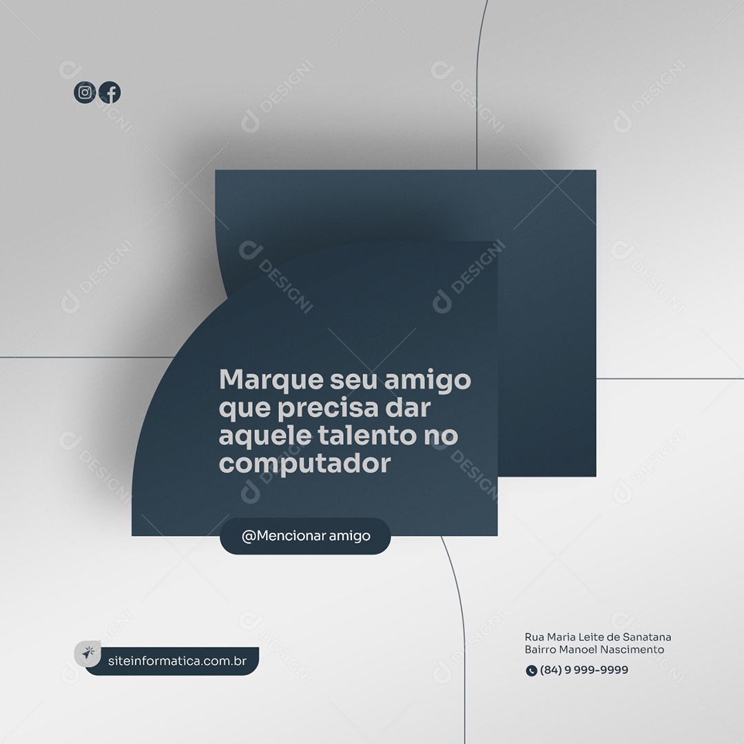 Amigo que Precisa Dar Aquele Talento no Computador Assistência Técnica Social Media PSD Editável