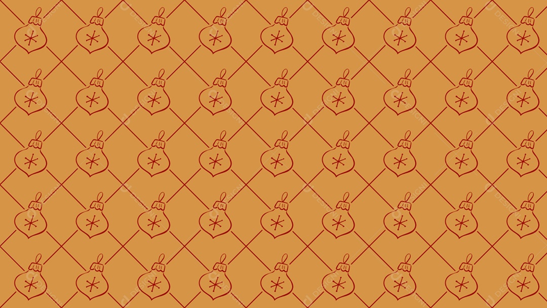 Pattern Padrões Geométricos de Objetos Natalino Em Fundo Laranja Vetor AI + PAT