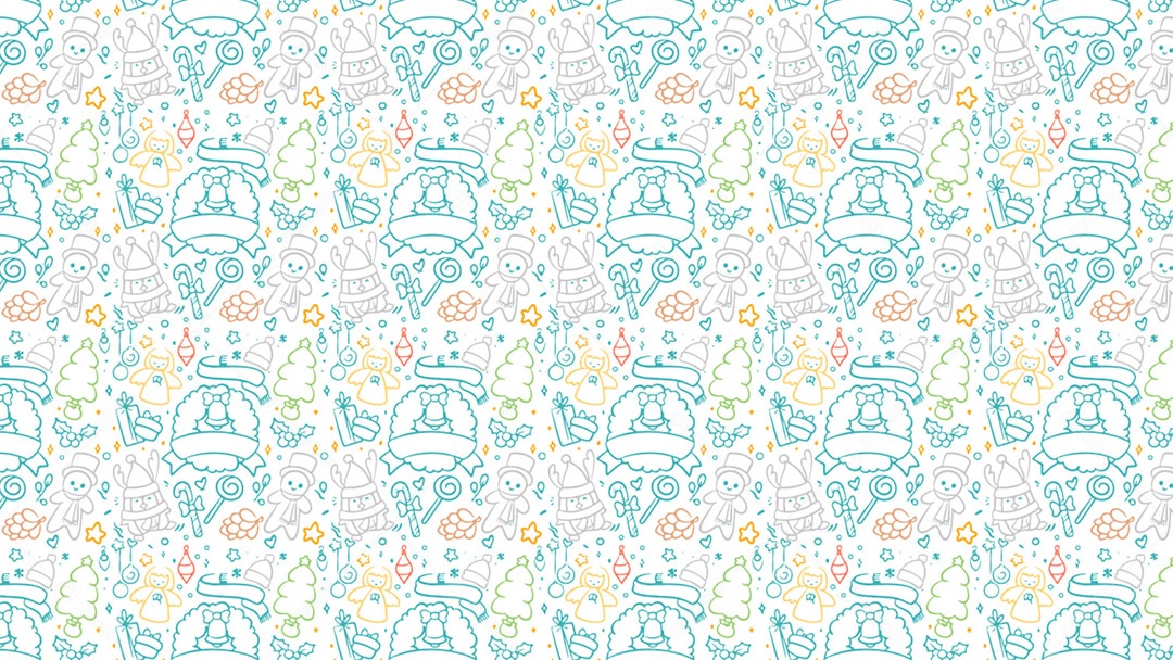 Pattern Padrões Geométricos de Objetos Natalino Em Branco Vetor AI + PAT