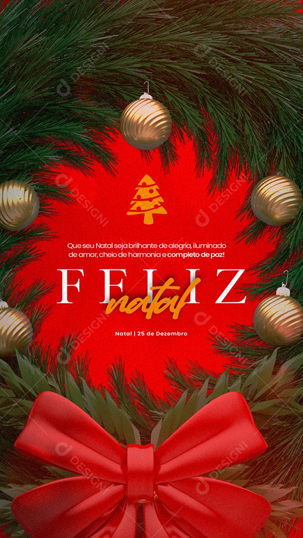 Story Que Seu Natal Seja Brilhante de Alegria Feliz Natal Social Media PSD Editável