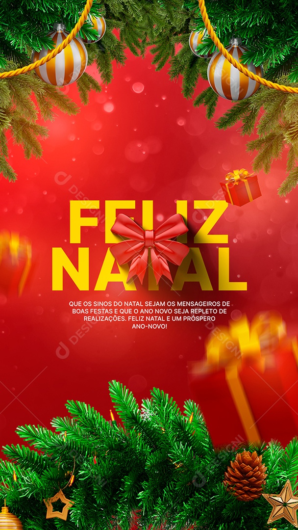 Story Que os Sinos do Feliz Natal Social Media PSD Editável