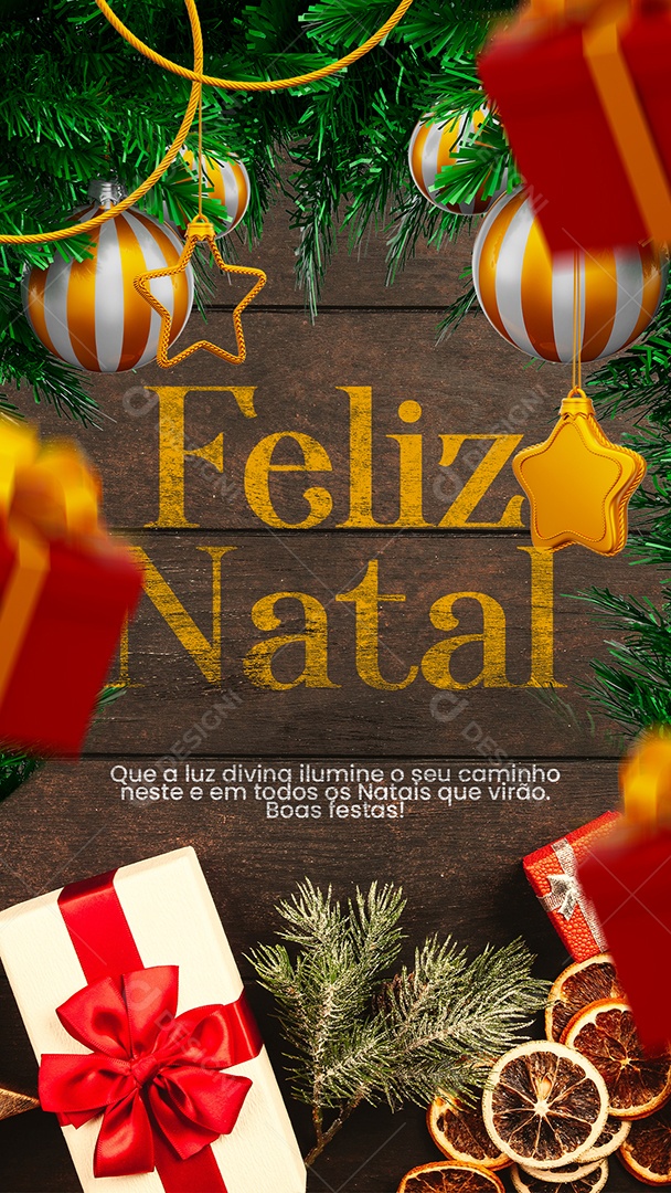 Story Que a Luz Divina Ilumine o Seu Caminho Feliz Natal Social Media PSD Editável
