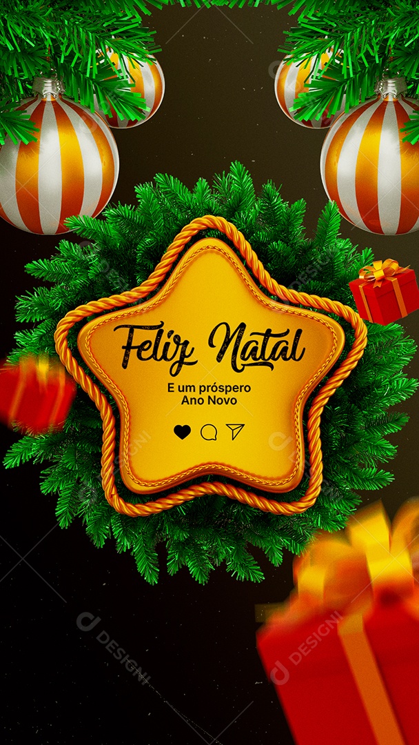 Story Feliz Natal E Um Próspero Ano Novo Social Media PSD Editável
