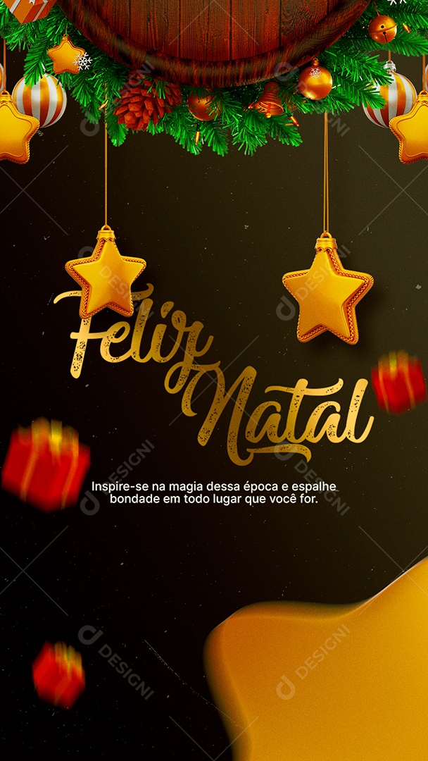 Story Inspire se Na Magia Dessa Época e Espalhe Bondade Feliz Natal Social Media PSD Editável