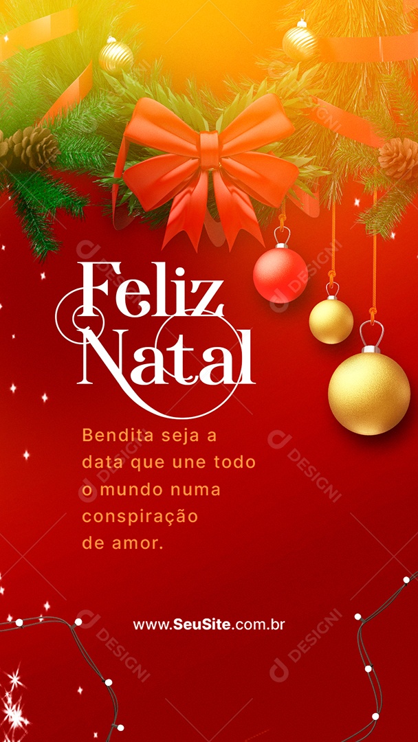 Story Bendita Seja a Data Que Une Todo o Mundo Feliz Natal Social Media PSD Editável