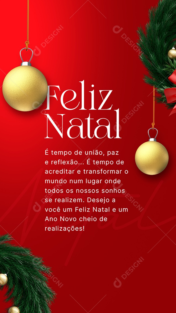 Story É Tempo de União Feliz Natal Social Media PSD Editável
