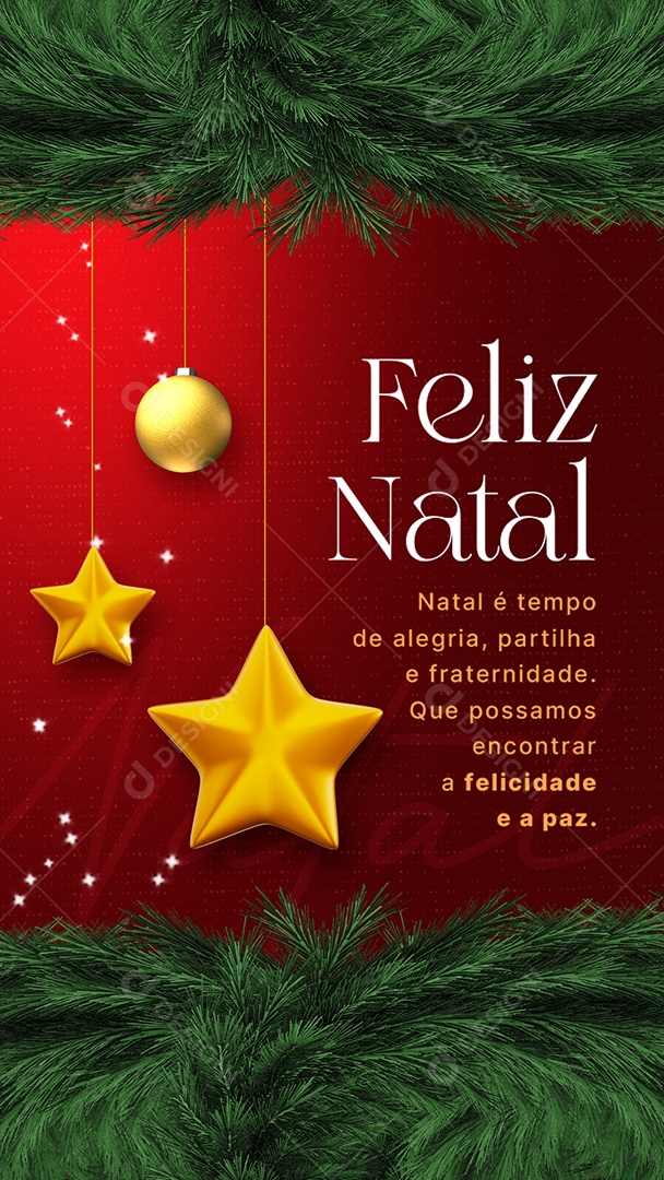 Story Natal é Tempo de Alegria Feliz Natal Social Media PSD Editável