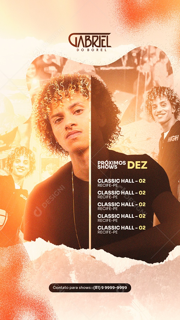 Story Próximos Shows Dezembro Dj Gabriel do Borel Flyer Social Media PSD Editável