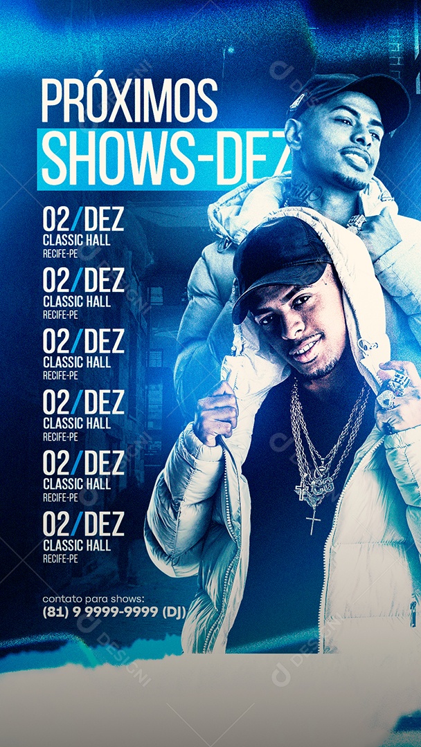 Story Próximos Shows Dezembro Biel do Furduncinho Flyer Social Media PSD Editável