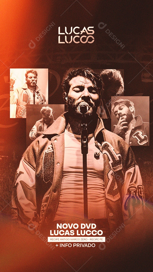 Story Novo Dvd Lucas Lucco Flyer Social Media PSD Editável