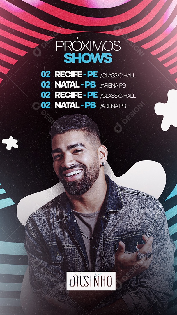 Story Próximos Shows Dilsinho Flyer Social Media PSD Editável