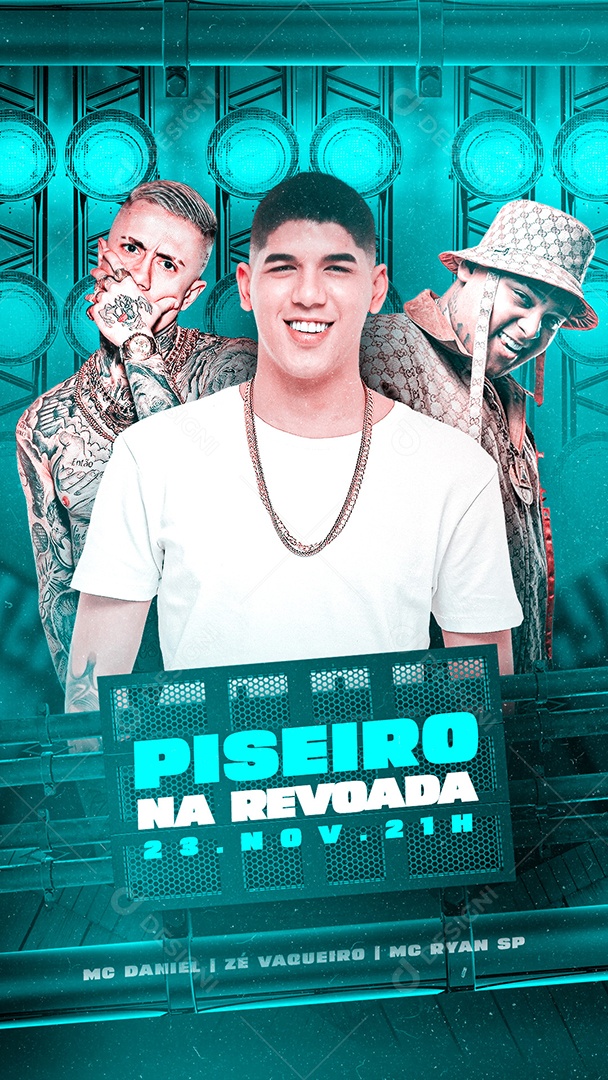 Story Piseiro na Revoada Mc Daniel Zé Vaqueiro Mc Ryan SP Flyers Social Media PSD Editável