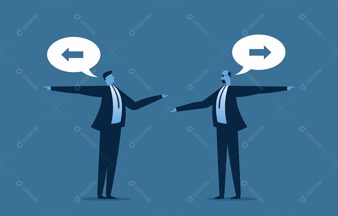 Empresários de negócios chegam a uma escolha ao decidir