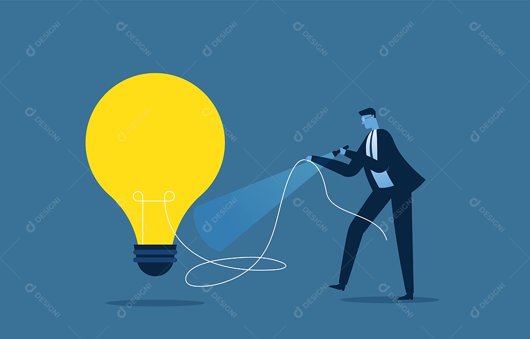 Empresário tentando encontrar novas ideias de negócios. para tornar o negócio bem sucedido