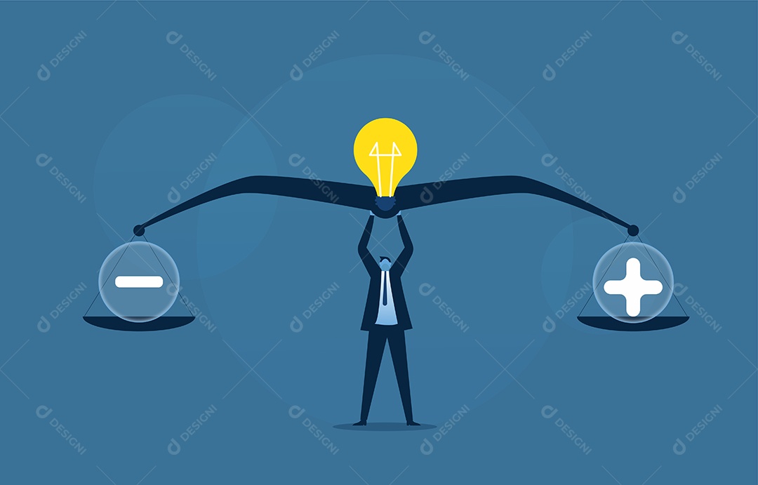 Empresário tenta equilibrar o positivo e o negativo.