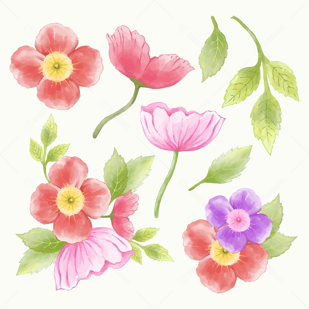 Lindo buquê de flores e licença para decoração em água