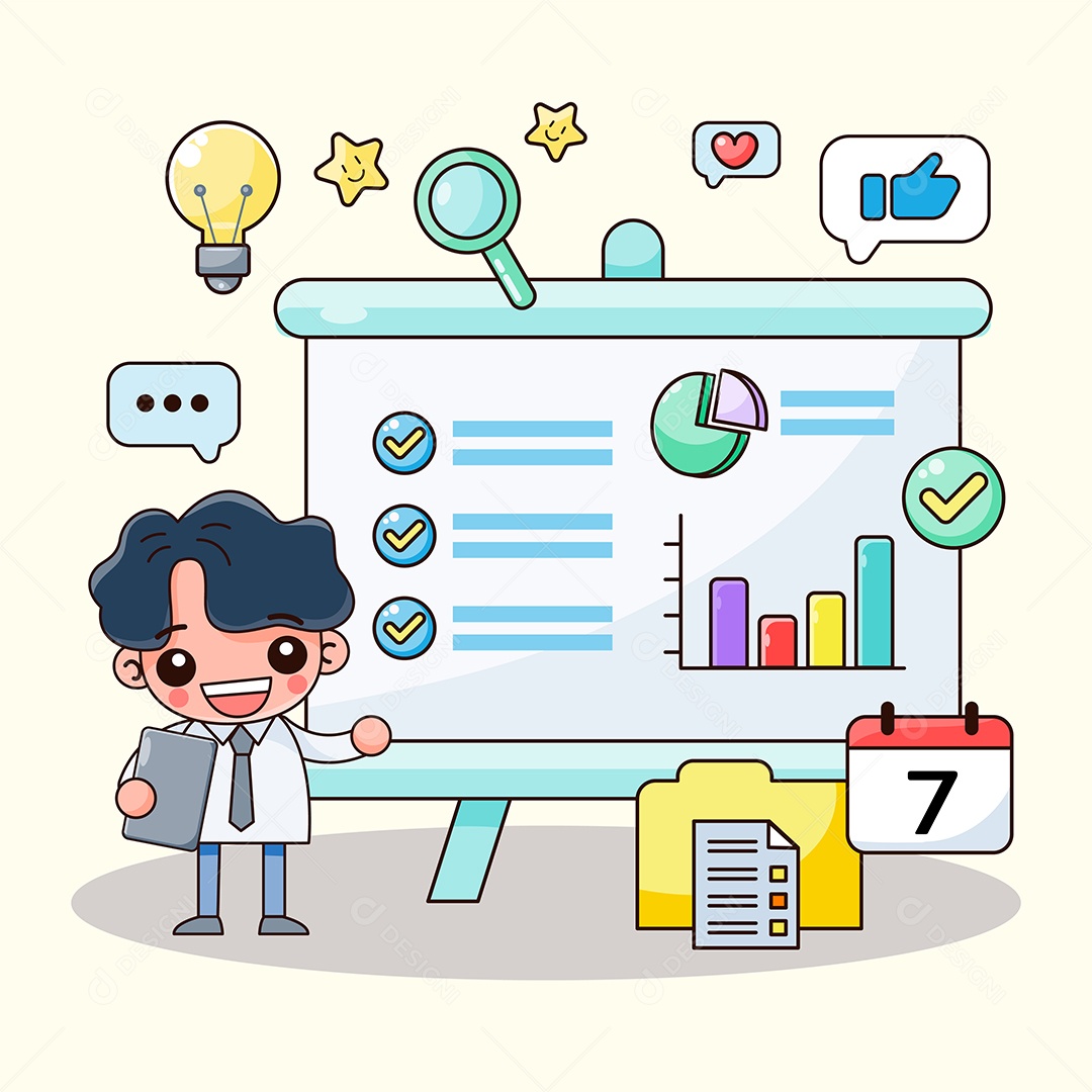 Eles apresentam Estatística de Dados Analíticos, Relatório Financeiro, Corporativo