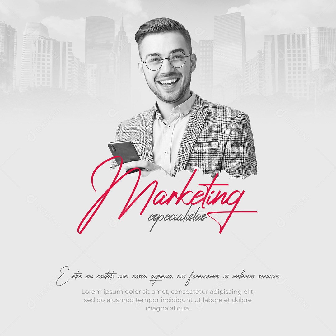 Especialistas Marketing Digital Social Media PSD Editável