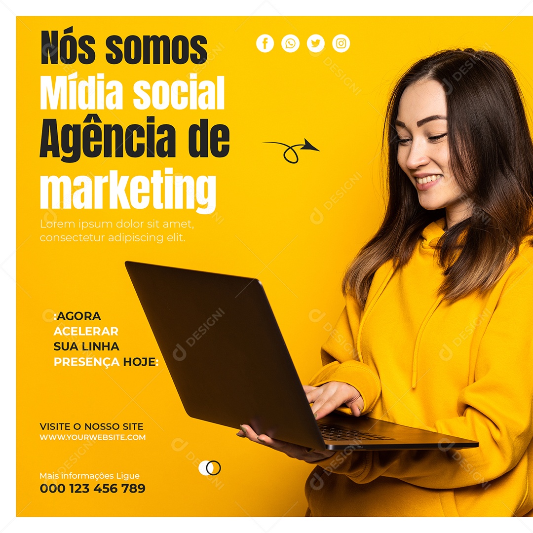 Nós somos Agência de Marketing Digital Social Media PSD Editável