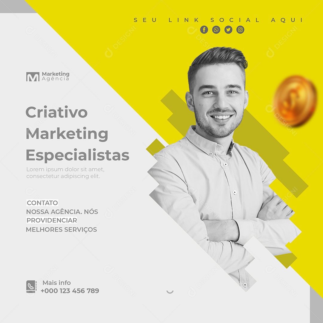 Criativo Marketing Especialista Marketing Digital Social Media PSD Editável