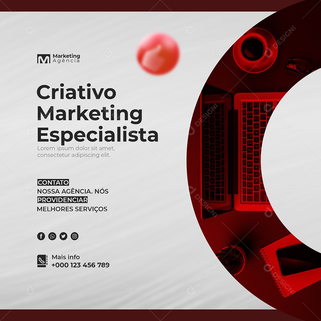 Criativo Marketing Especialista Marketing Digital Social Media PSD Editável