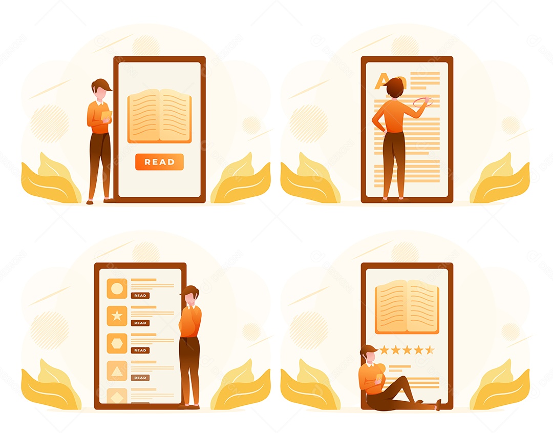 Livraria online, biblioteca e conceito plano de educação. ilustração