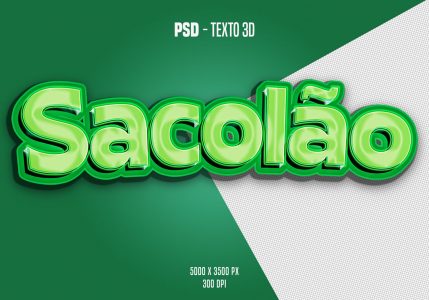 PSD Texto Efeito 3D Sacolão