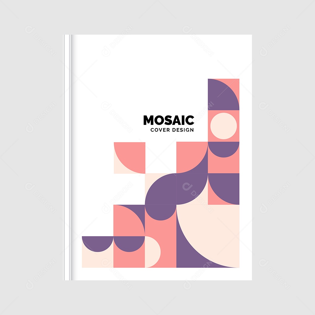 Design de capa de livro de mosaico geométrico colorido. ilustração vetorial
