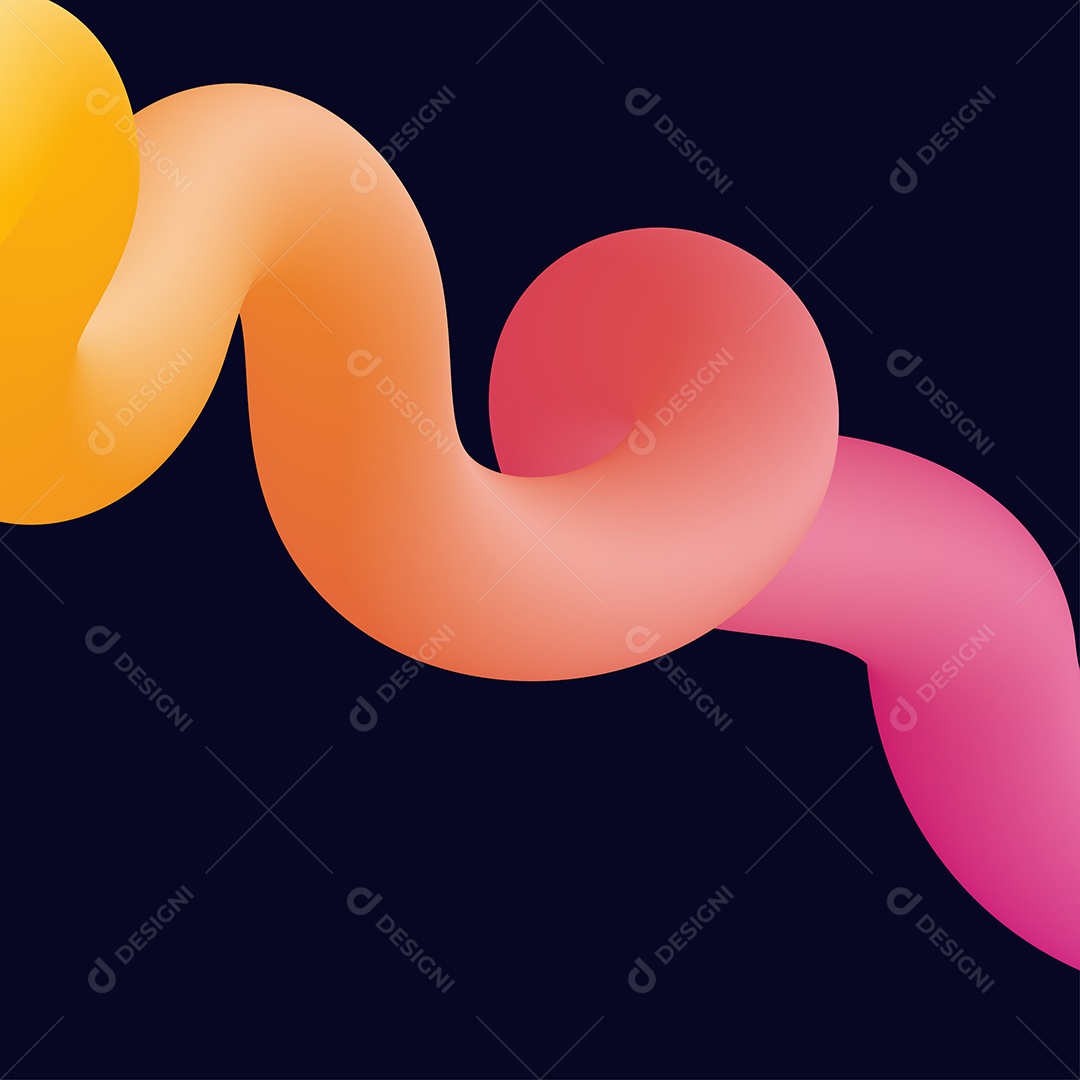 Formas líquidas torcidas coloridas abstratas 3D. Elementos de design criativo