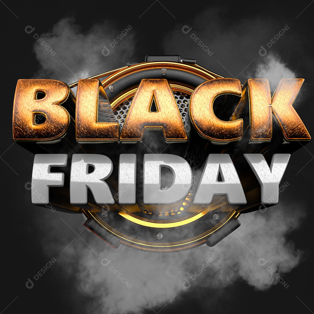 3D Black Friday Stamp For Composition PSD