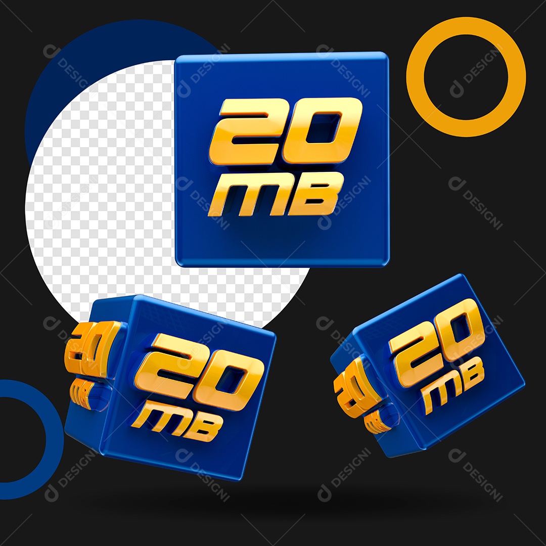 Ícone 3D Provedor de Internet 20 Mb PSD
