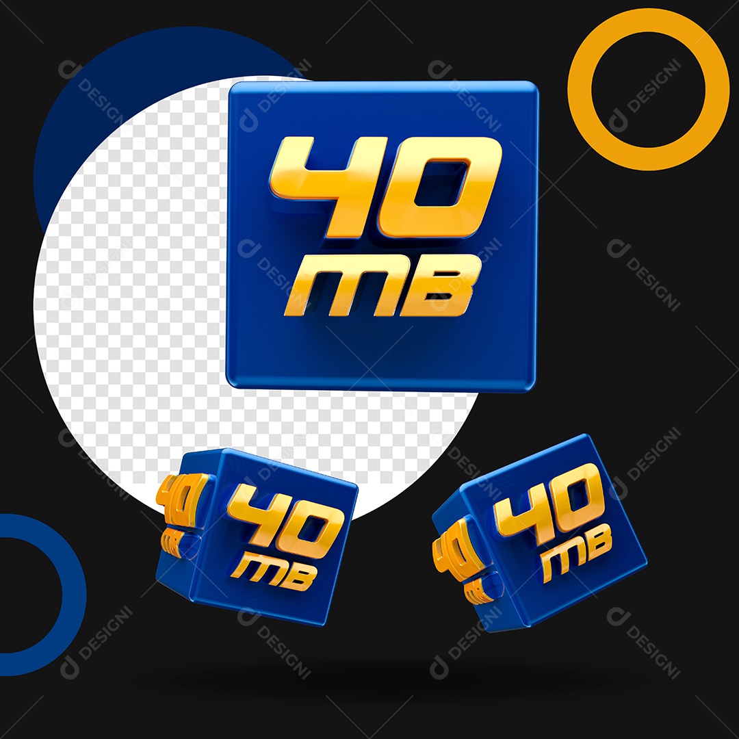 Ícone 3D Provedor de Internet 40 Mb PSD