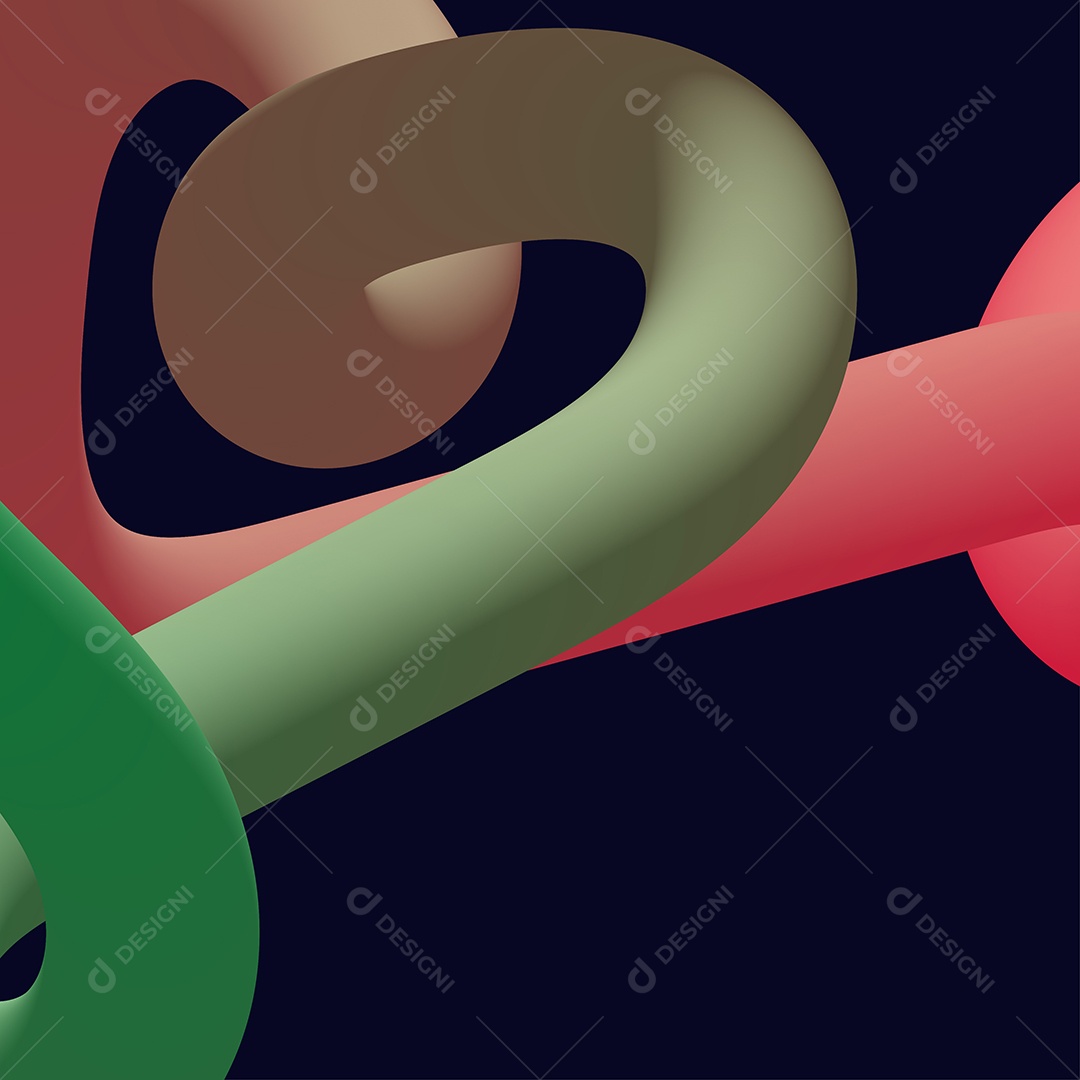 Formas líquidas torcidas coloridas abstratas 3D. Elementos de design criativo