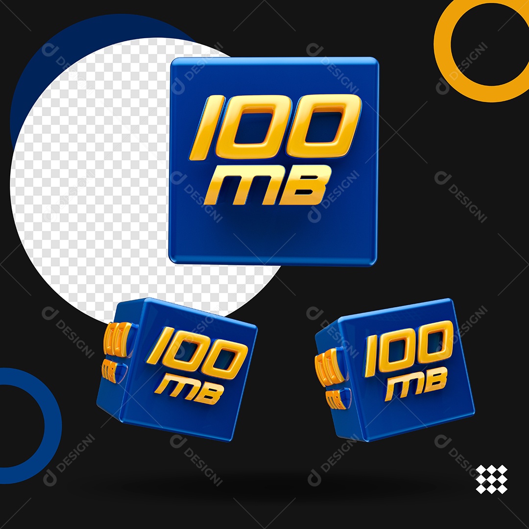 Ícone 3D Provedor de Internet 100 Mb PSD