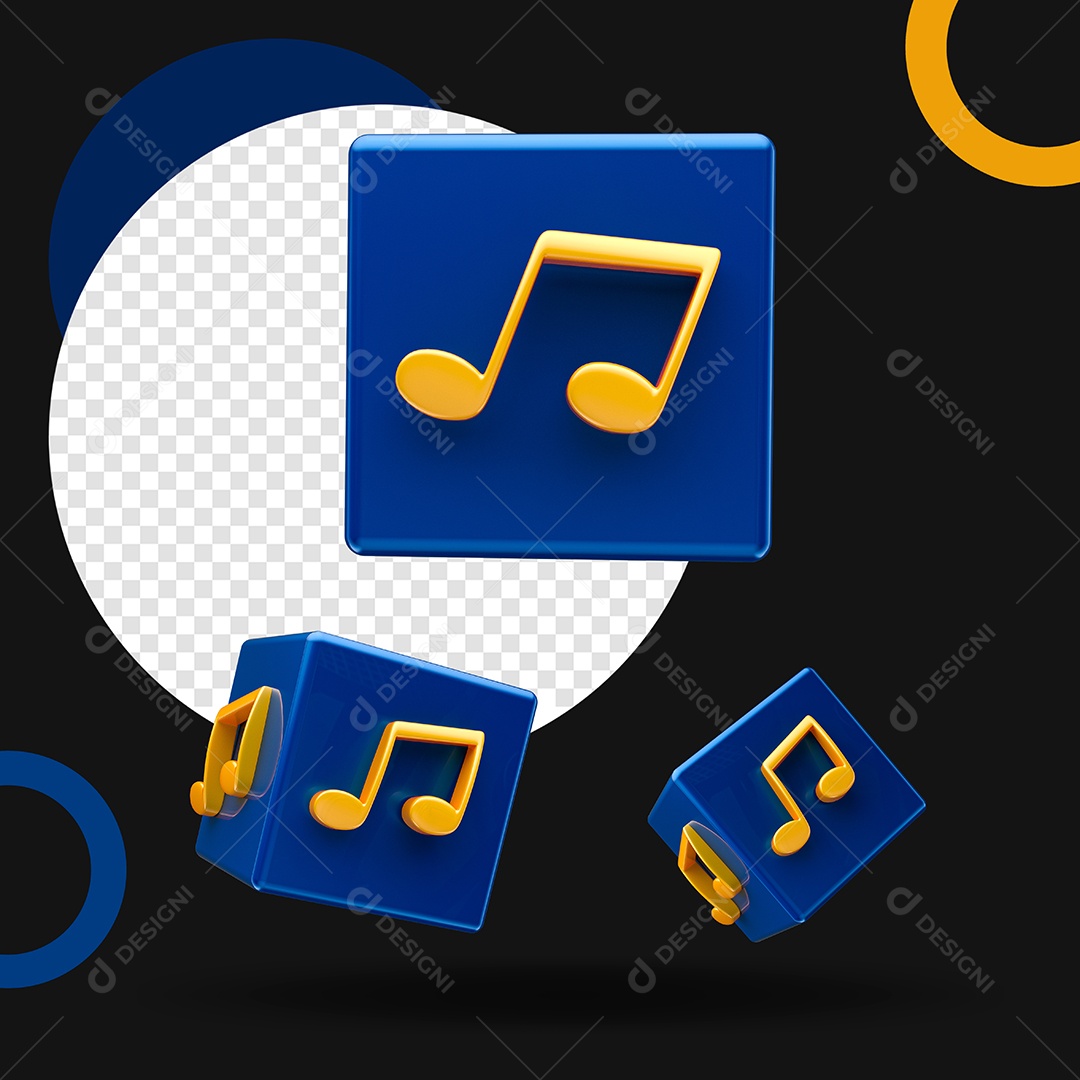 Ícone Musica Elemento 3D Para Composição PSD