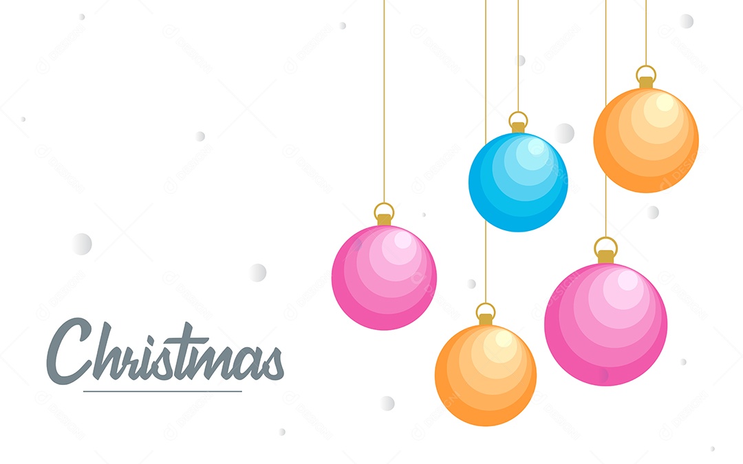 Feliz Natal plano Elementos de bola decorativos brilhantes pendurados fundo