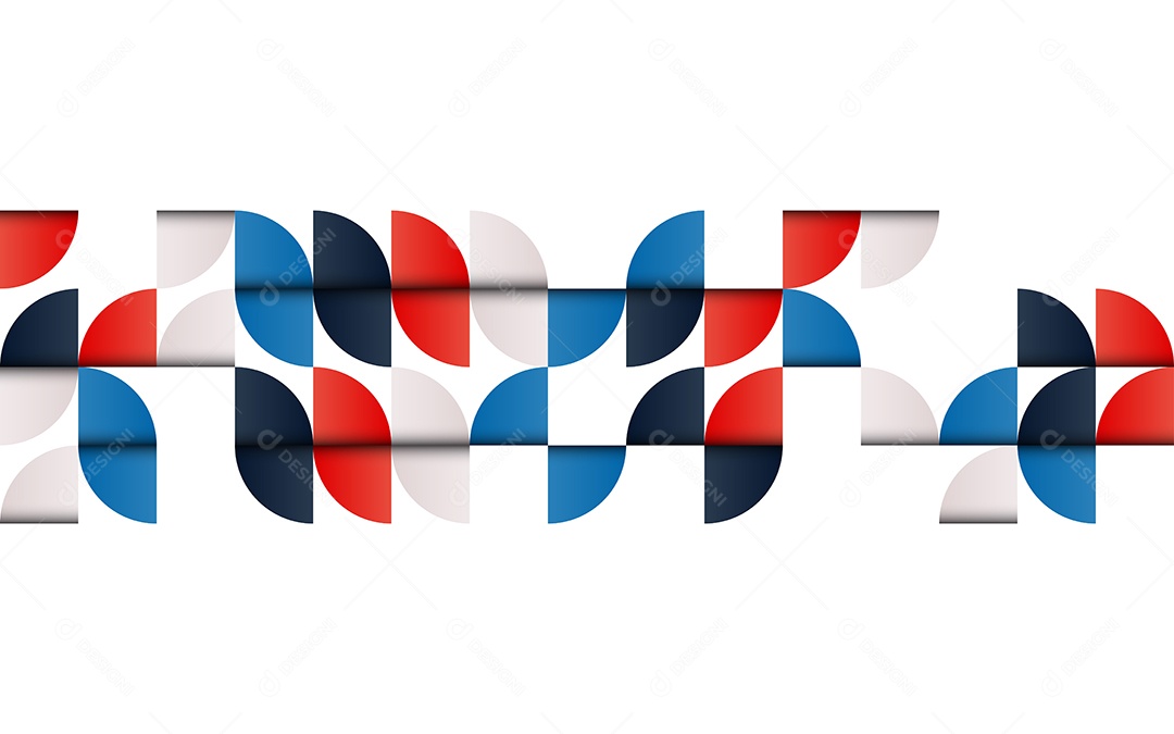 Padrão abstrato geométrico de meados do século com formas simples